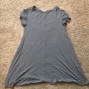 Grey and white T-shirt dress